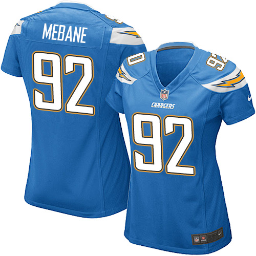 Women's Game Brandon Mebane Nike Jersey Electric Blue Alternate - #92 NFL Los Angeles Chargers